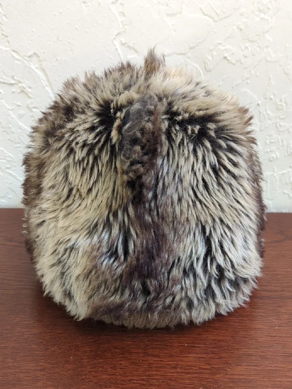 Joe Boxer Furry Light Brown Bear Fleece Lined Hat with Sequin Ears One Size